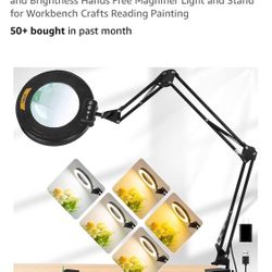 KMDES new 12 X magnifying glass W light