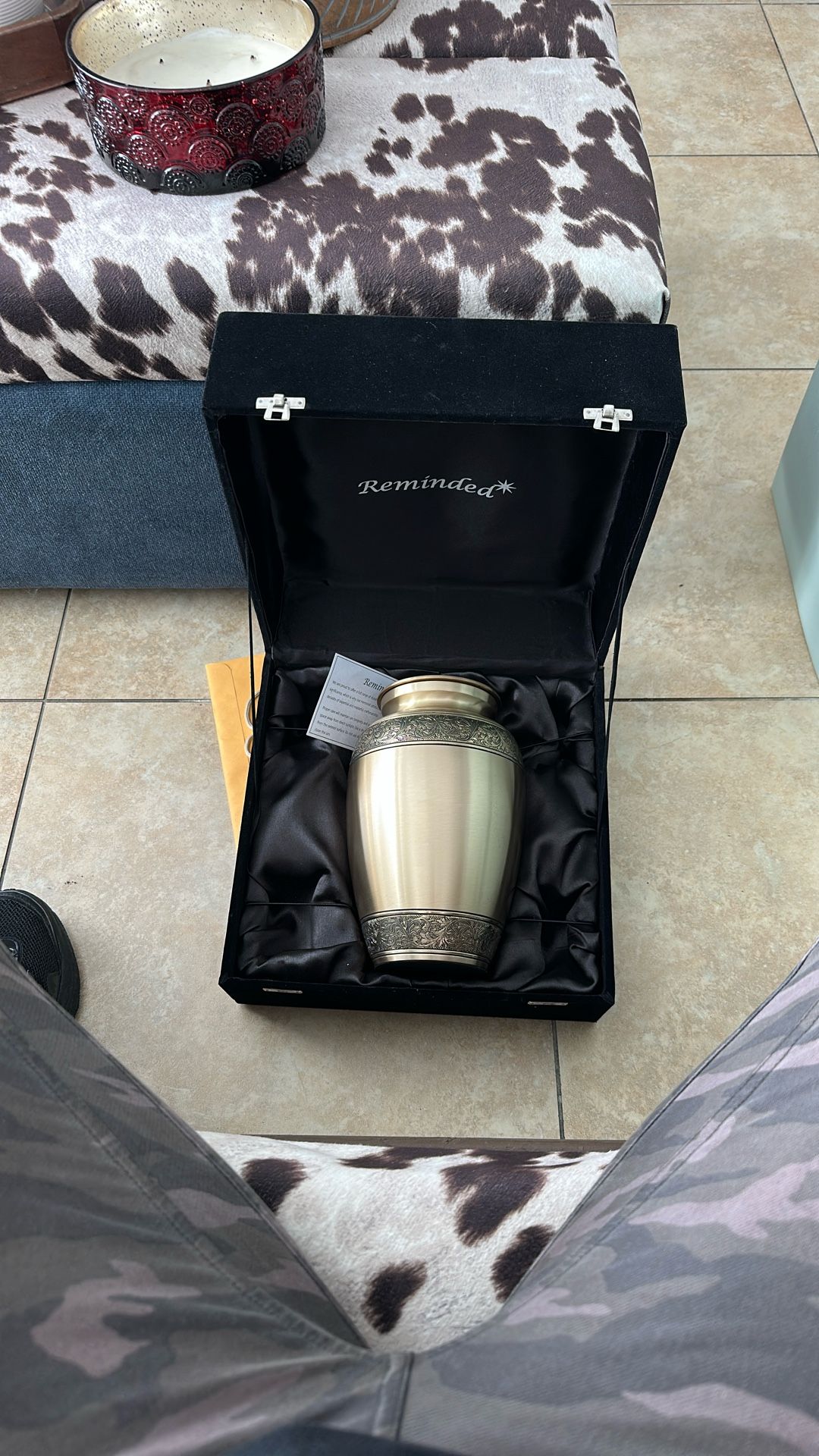 Floral Cremation Urn for Human Ashes - 1 Adult