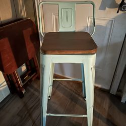 Rustic Swivel Bar Stools- Set Of 4