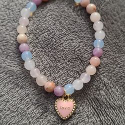 Handmade Stone Bracelet With Charm