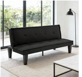 Modern arms futon sofa black