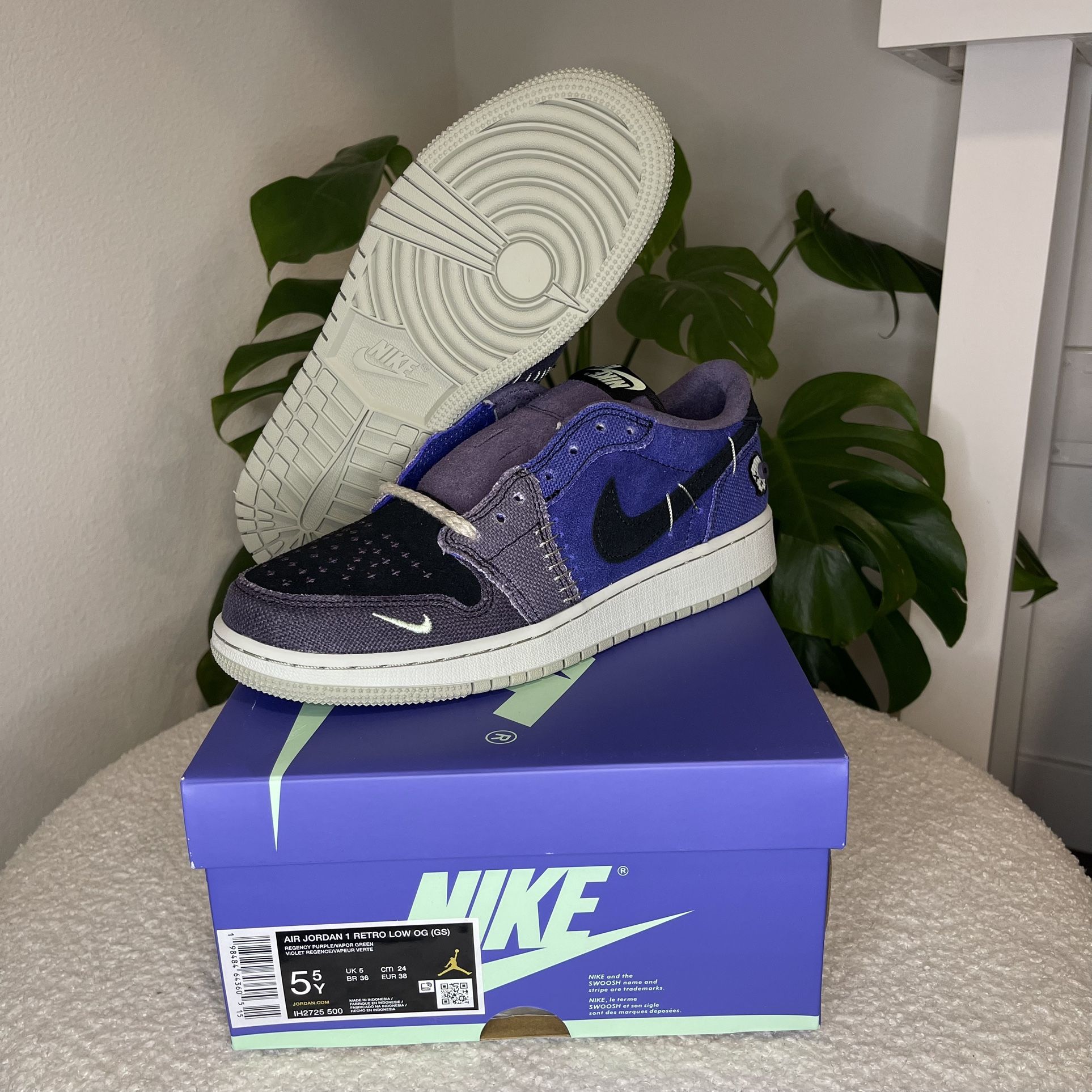 Jordan 1 Retro Low OG Zion Williamson Voodoo Alternate (GS) IH2725-500 Size 5.5Y