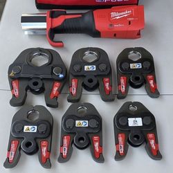 MILWAUKEE M18V-18-VOLT LITHIUM ION BRUSHLESS CORDLESS FORCE LOGIC-PRESS TOOL KIT WITH-1/2IN'-2-IN JAWS KIT (6-JAWS) INCLUDED ONE KEY BRAND NEW TOOL ON