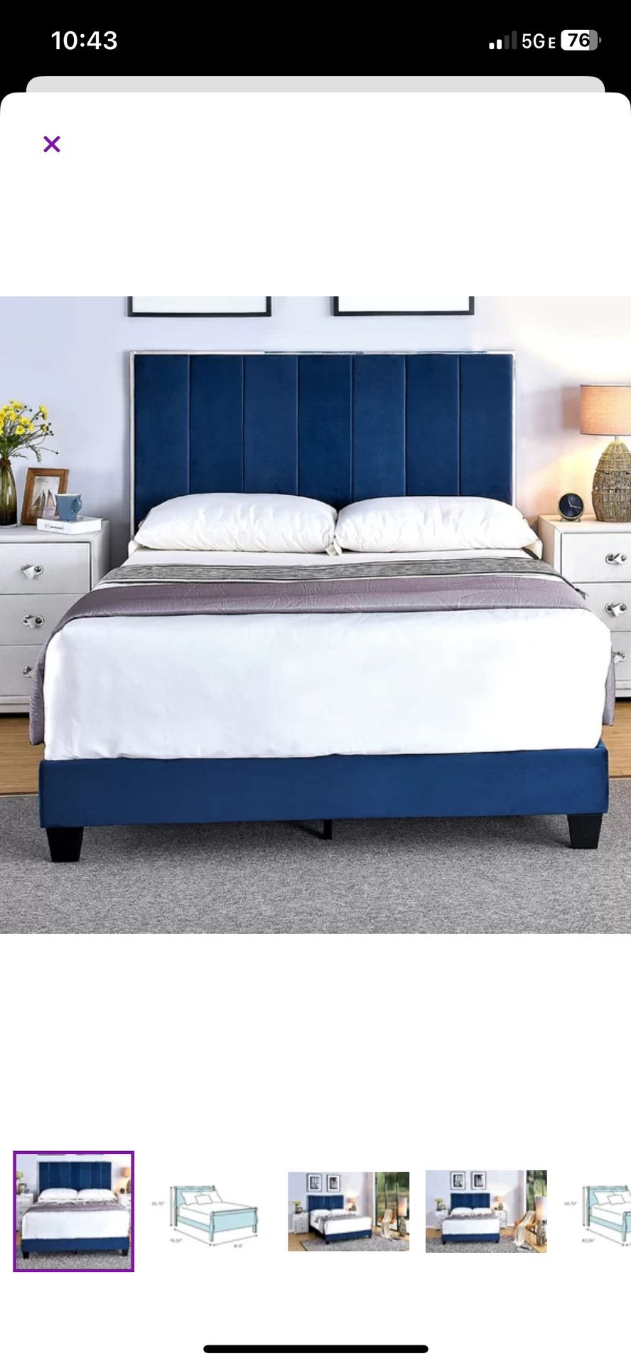 Upholstered standard Bed