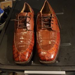 STACY ADAMS ALMOST NEW SNAKE SKIN/LEATHER SHOES