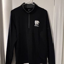 Nike Kansas State Wildcats Football Mens Medium Pullover Quarter Zip Black Shirt