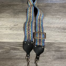 Vintage Camera Strap Geometric Embroidered Colorful Belt Adjustable Metal Clip