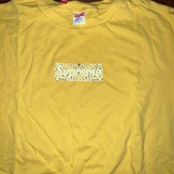 Supreme Yellow Bandana Box Logo Crew Neck Tee