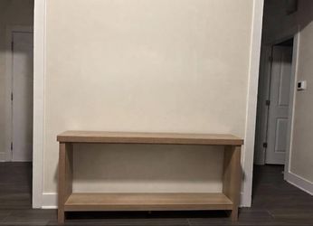 Light Wood Console Table with Bottom Shelf