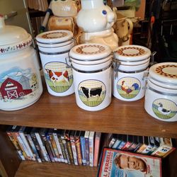 Farm Cookie Jar And Canister Set