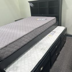 Cama Twin Size Nueva En Caja Incluye Colchones Y Cajones