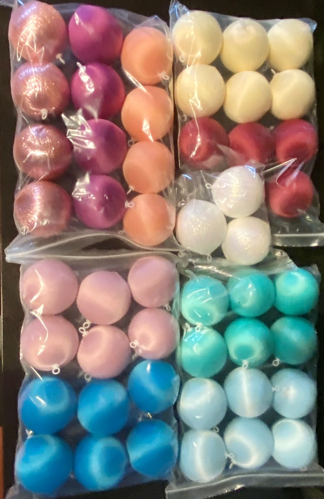 Vintage Satin Thread Ornaments (49 Pieces Multicolored)