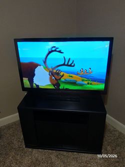 43" Panasonic LCD HDTV with Stand/Storage and Subwoofer