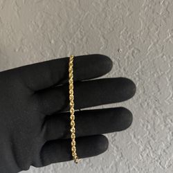 10k gold rope bracelet 3mm