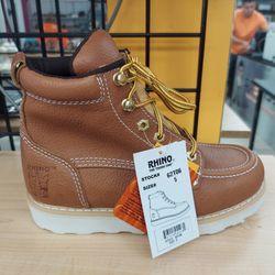Size 5 ONLY Rhino Men's Leather Work Boots!!! NEW 
