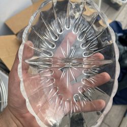 GLASS RELISH DISH DIVIDED 8.25" LONG