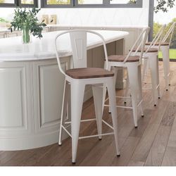 Aklaus Farmhouse Bar Stools with Larger seat