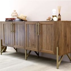 Walnut Finish Mid-century TV Stand Media Console
