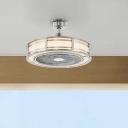 Brette III 23 in. Integrated LED Indoor/Outdoor Brushed Nickel Ceiling Fan for sale, pickup only
