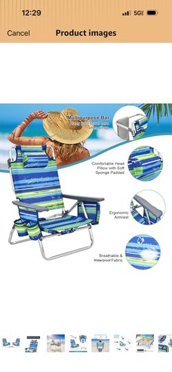 New Gymax 3pc Backpack Beach Chair Set with Folding Table