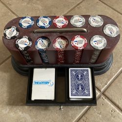 World Poker Tour Spinning Wood Rack Poker Chips Set