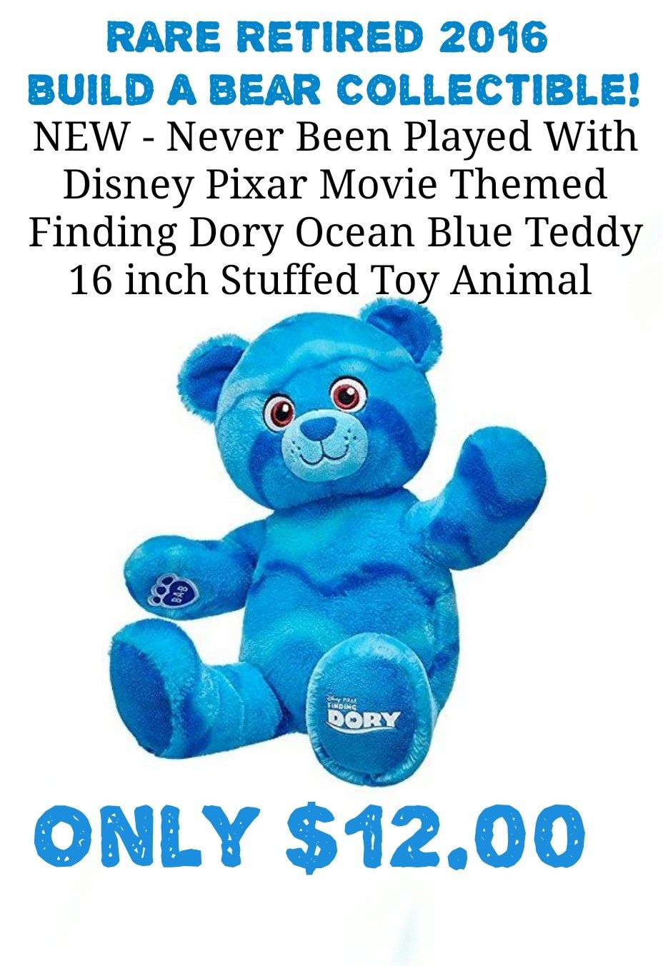 NEW Rare Retired Build-A-Bear Finding Dory