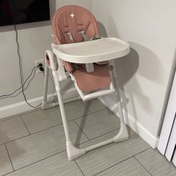 Sweety Fox Baby High Chair Adjustable to 7 Different Heights - Pink Baby Chair