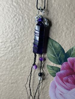 Obsidian/Black Obsidian Stainless Steel Crystal Necklace