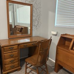 Desk, Mirror & Chair