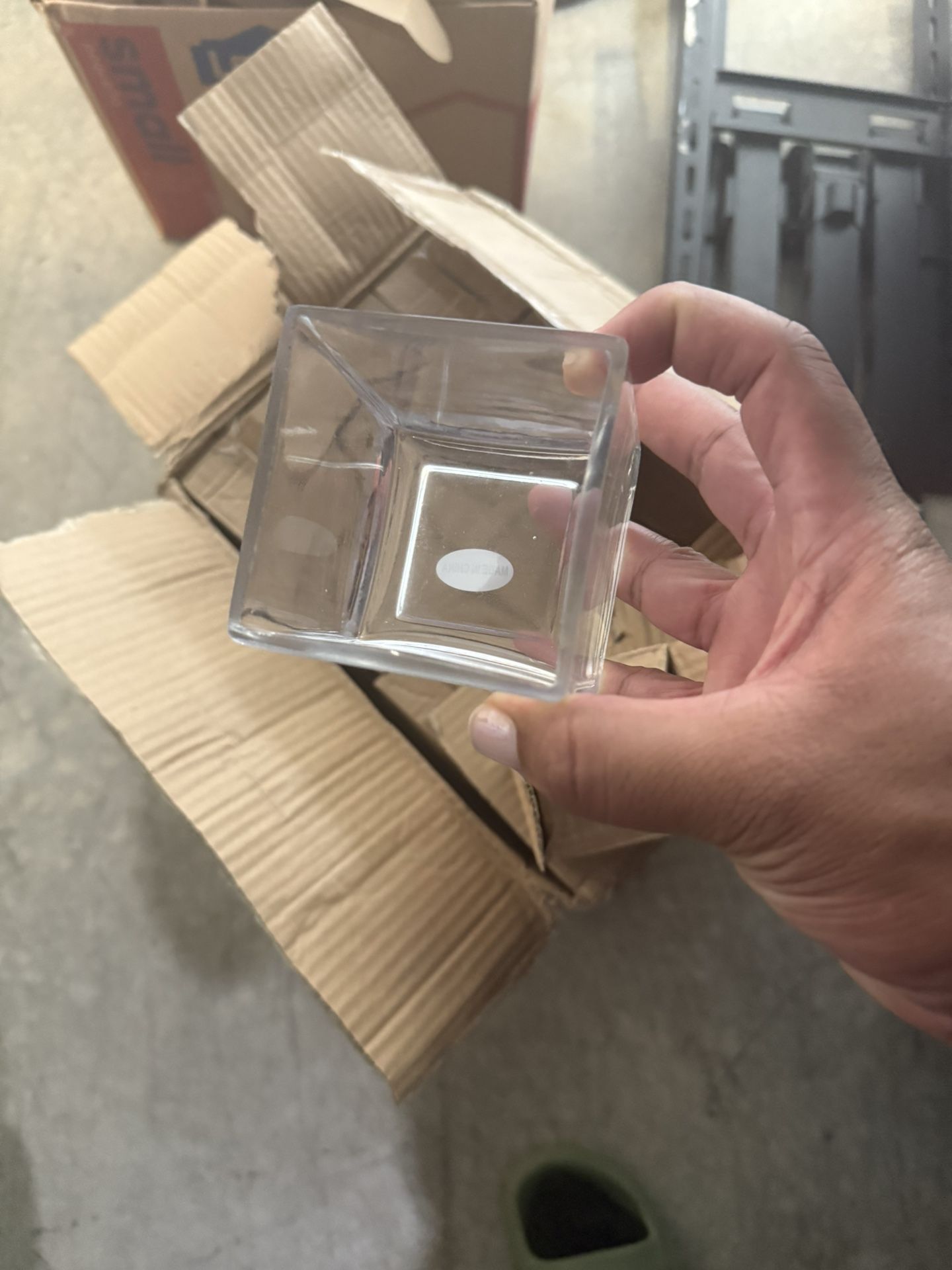 Small Heavy Duty Glass Square Vase