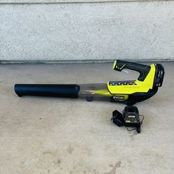RYOBI ONE+ 18V 100 MPH 280 CFM Variable-Speed Jet Fan Leaf Blower + 4.0 Ah Battery & Charger New
