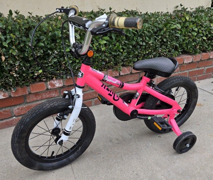 Kids Girls Bike with Training Wheels 14"