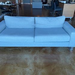 Sleek, Low Back Light Gray Couch