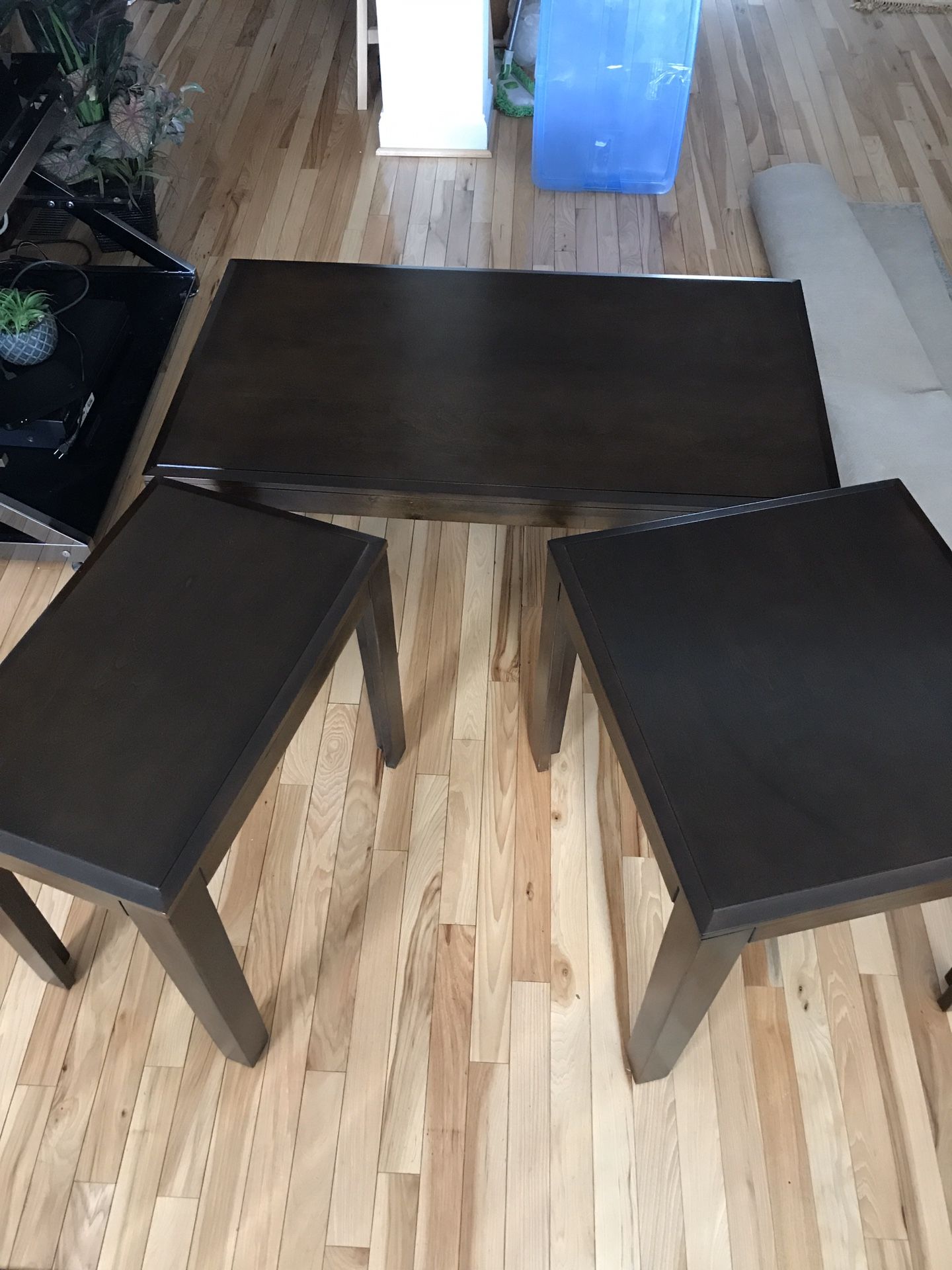 Espresso coffee table end tables set