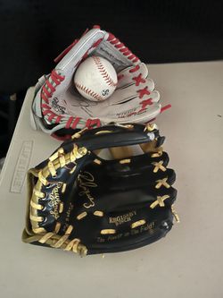 2 T-Ball Gloves and Ball
