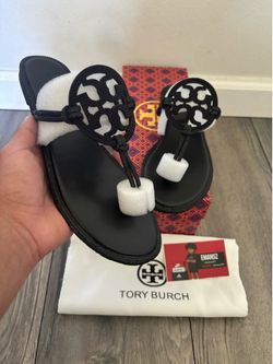 Black tory burch miller sandals size 7 new