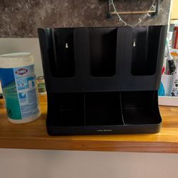 Upright Coffee Condiment/Cup Organizer