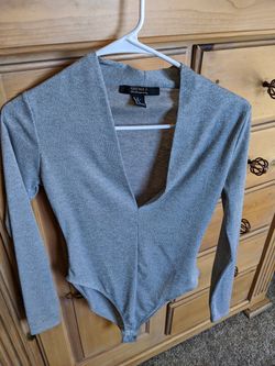 Forever 21 bodysuit silver