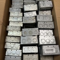 LOT OF 40+* Metal Square Enclosure Gang Boxes