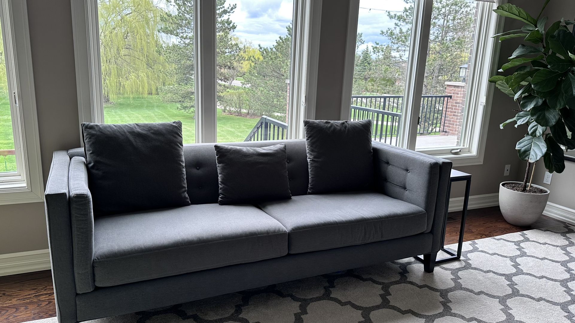 Living Room Set 2 Gray Sofas  Couches 