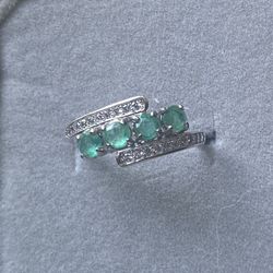 Natural Emerald Ring 925