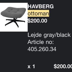 IKEA Havberg Ottoman - $200 Original Price