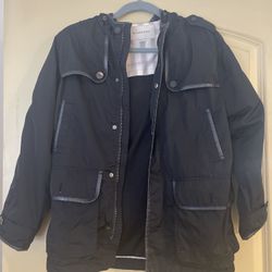 Burberry Black Hooded Rain Jacket Parka, Youth Size 10Y/140cm