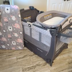 Graco pack n play cheap snuggle suite lx mattress size