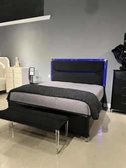Luxurious 5 Pc bedroom sets w/Gold Accent & LED Lights starts from $875.00