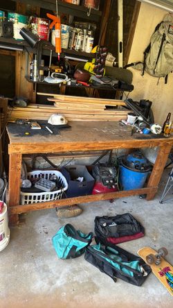Wooden Garage Workbench