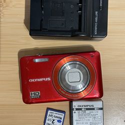 Olympus VG-120 Red Digital Camera Tested Works