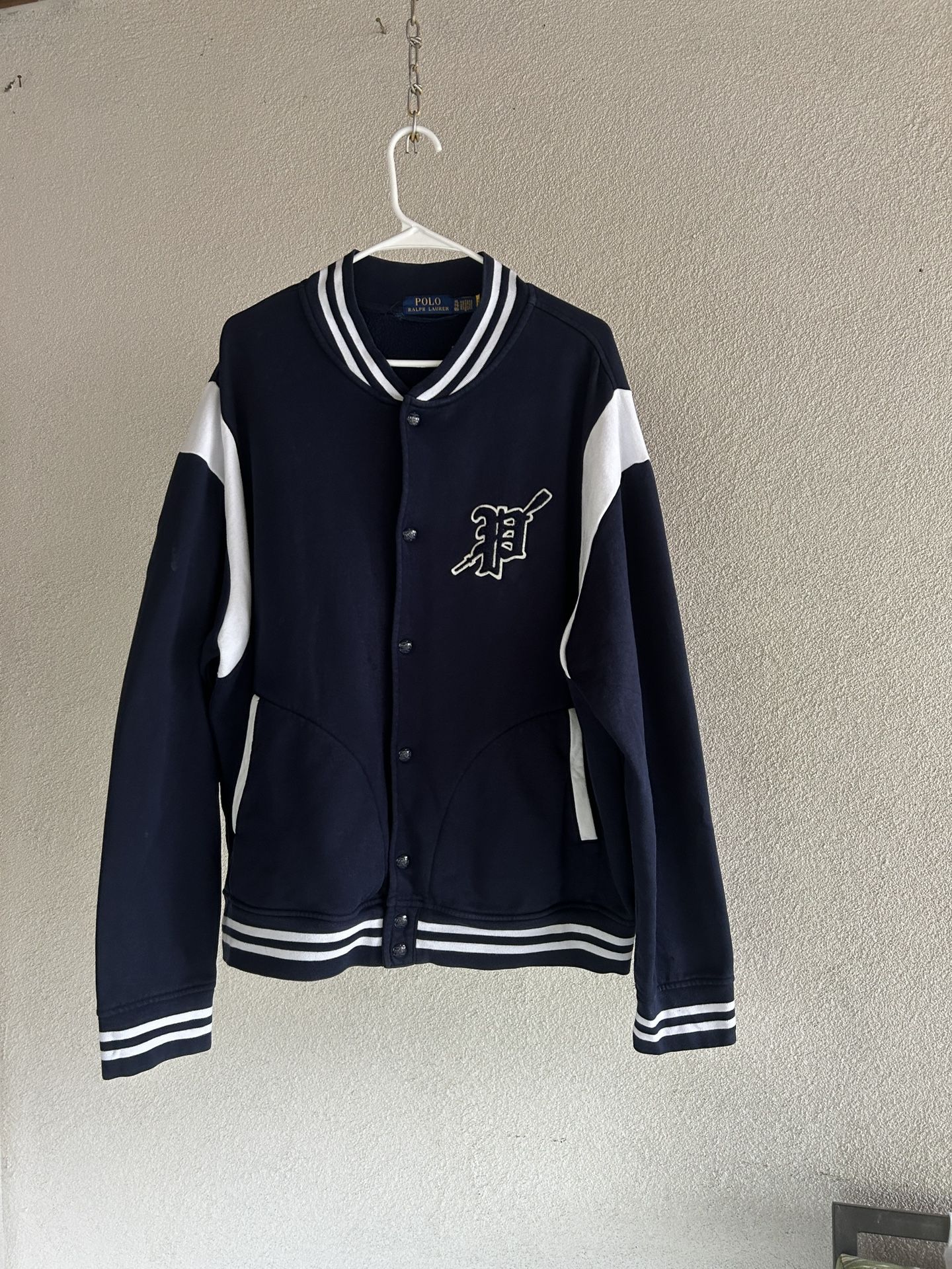 Navy And White Polo Ralph Lauren Varsity Jacket
