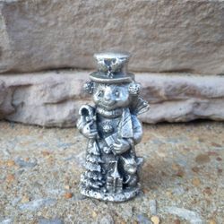 Vintage York Small Pewter Snowman Figurine 