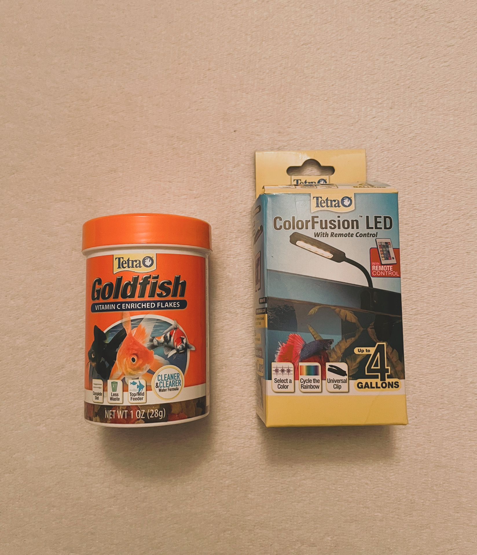 Tetra- Goldfish Flakes And LED Light For Tank!